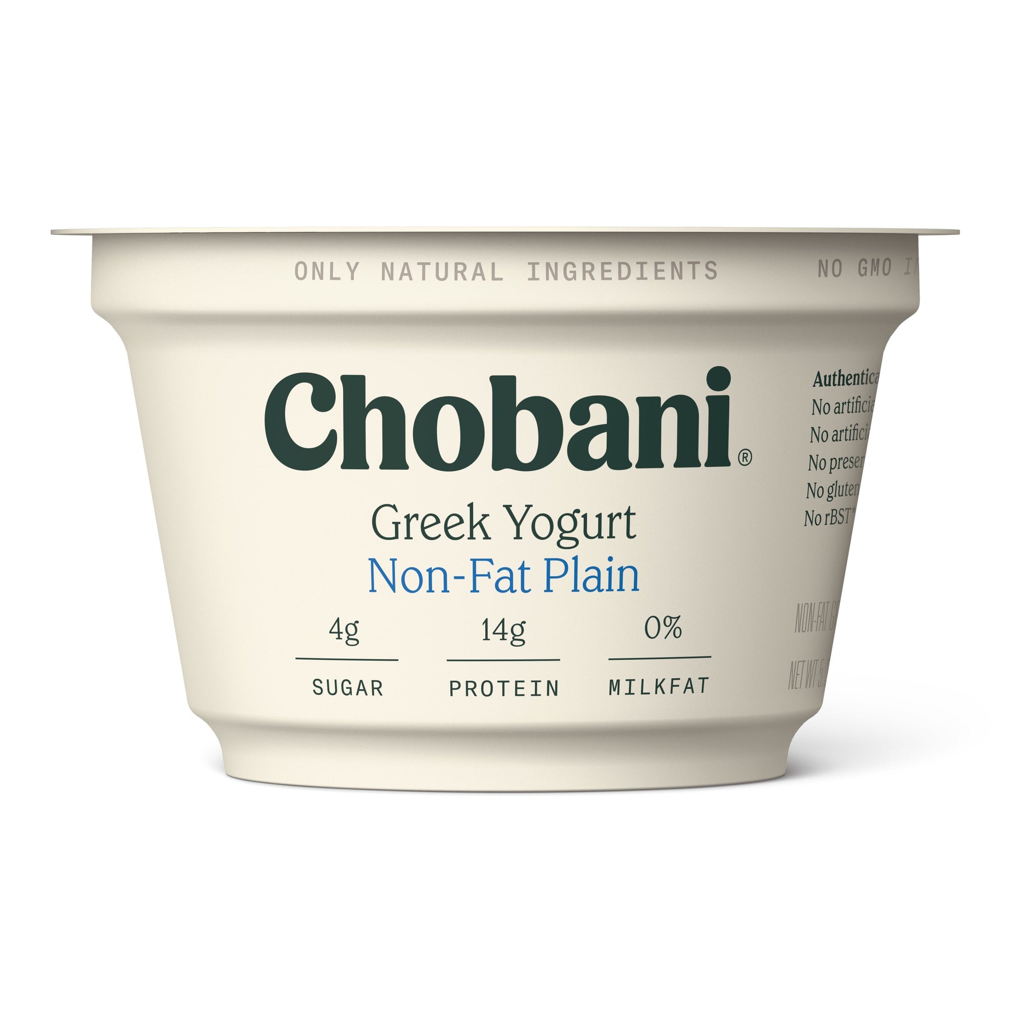 bvi>Chobani Greek Plain Yogurt -  5.3 oz (150g) each