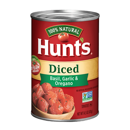 bvi>Hunts Diced Basil, Garlic & Oregano Tomatoes - 14.5 oz (411 g)
