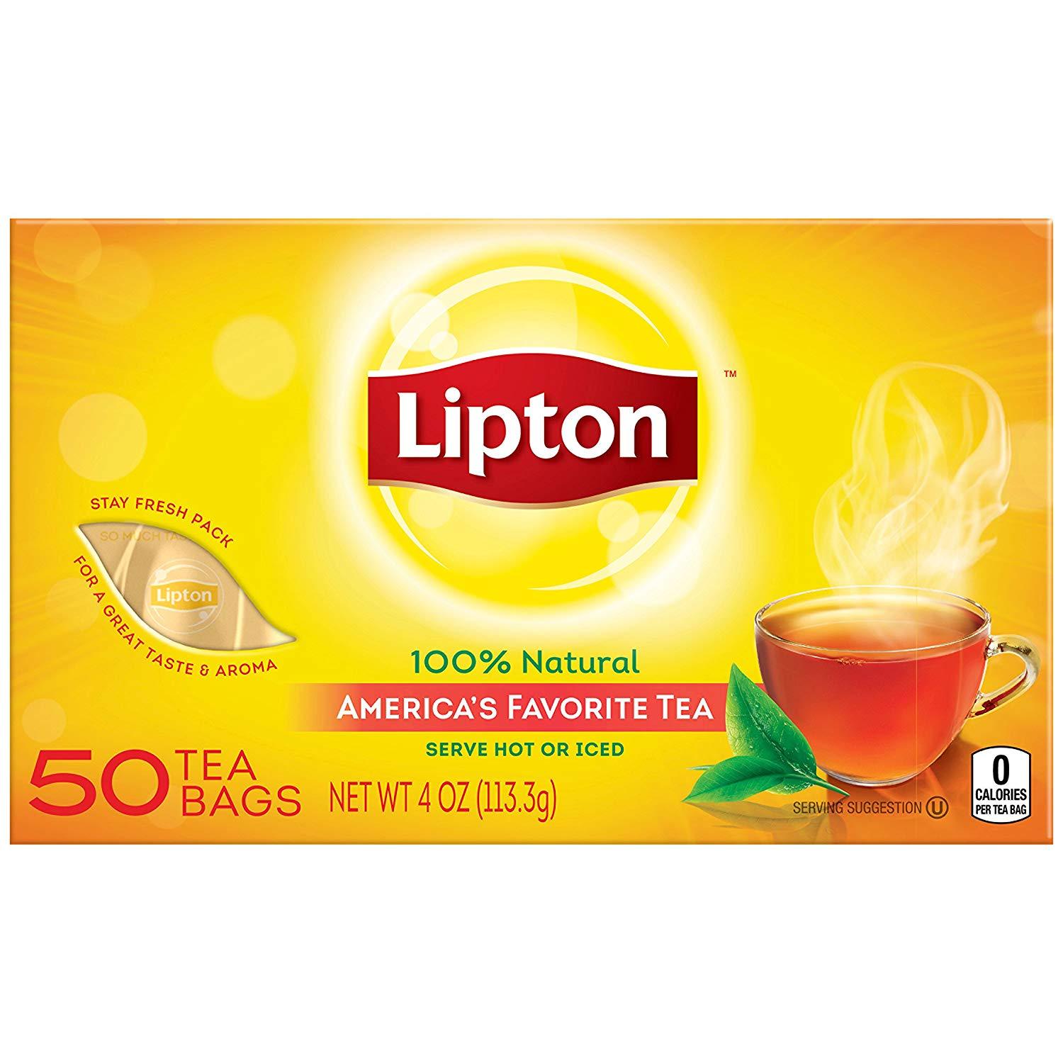 bvi>Lipton Black Tea Bags 50 cnt - 4 oz (113 g)